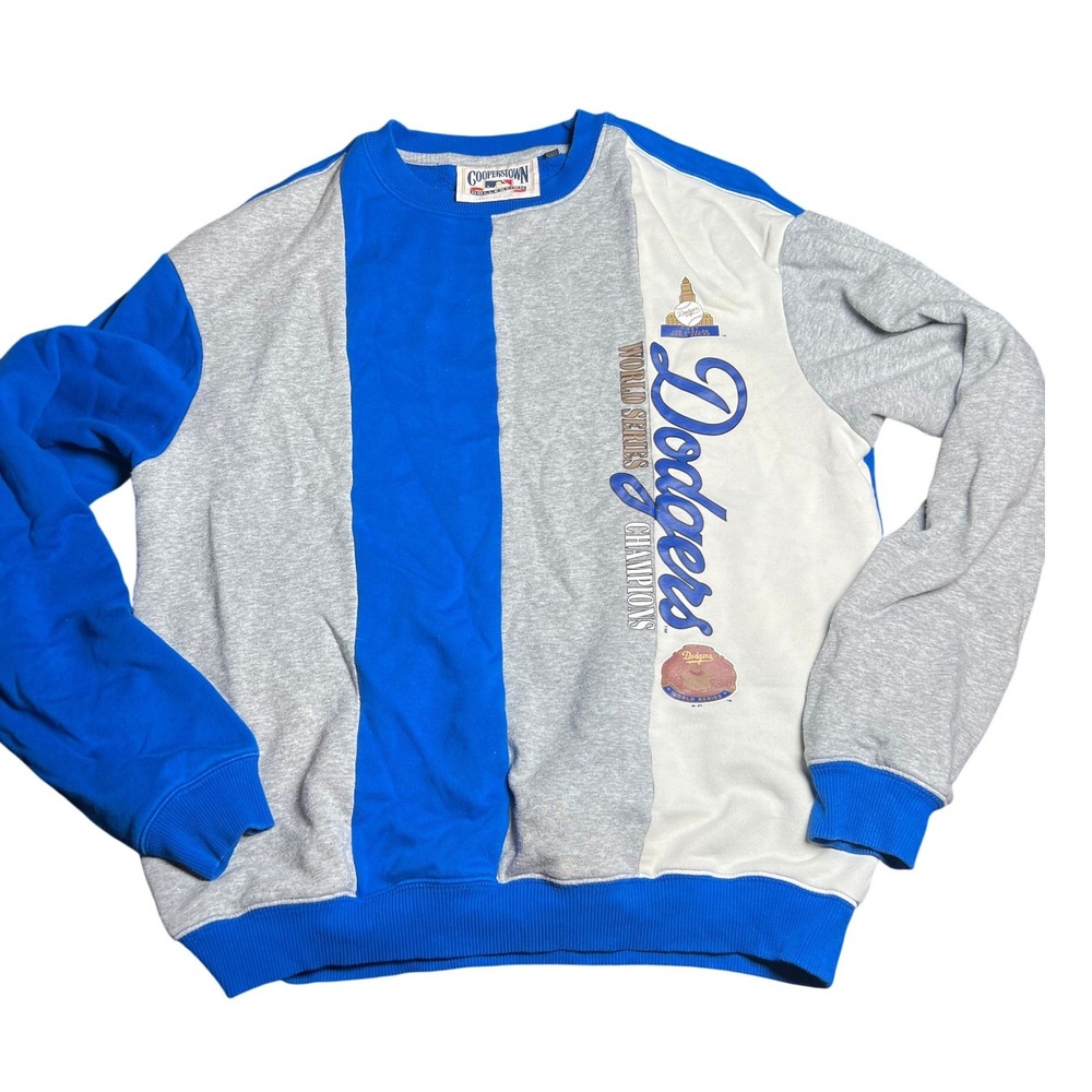Los Angeles Dodgers Panel Block World Series Champions Crewneck Size M